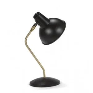 Wadiga Lampe De Bureau Métal Noir Et Laiton Doré 20x15x38cm 7