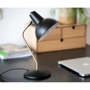 Wadiga Lampe De Bureau Métal Noir Et Laiton Doré 20x15x38cm 9