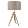 TOSEL Lampe De Chevet Bois Naturel Et Taupe 20