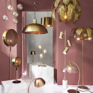 Maisons Du Monde Lampe De Chevet En Métal Doré Et Abat-jour En Verre 10