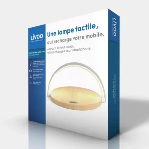 LIVOO Lampe De Chevet Tactile 2 En 1 En ABS Marron 18