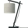 Good & Mojo Lampe De Table Bambou Noir/lin H46cm 22