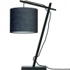 Good & Mojo Lampe De Table Bambou Noir/lin H46cm 13