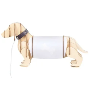 Beliani Lampe De Table Bois Clair En Forme De Chien 13