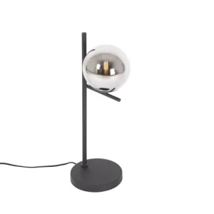 QAZQA Lampe De Table En Acier Noir 10