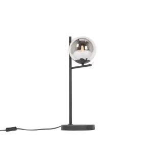 QAZQA Lampe De Table En Acier Noir 18