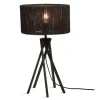 Good & Mojo Lampe De Table En Bambou Abat-jour En Jute Noir, H. 45cm 19