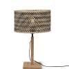 Good & Mojo Lampe De Table En Bambou Naturel/noir, H. 38cm 22