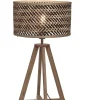 Good & Mojo Lampe De Table En Bambou Naturel/noir, H. 53cm 10