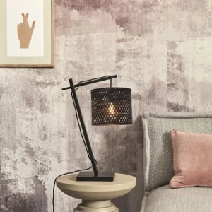 Good & Mojo Lampe De Table En Bambou Noir, H. 46cm 10