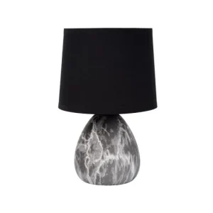 Lucide Lampe De Table En Céramique Effet Marbre Avec Abat-jour En Lin Noir 11