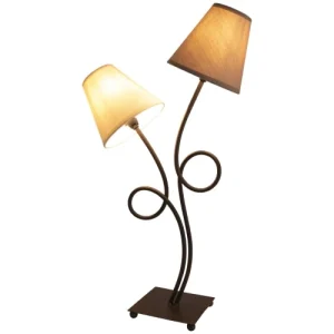 Keria Lampe De Table En Fabric Marron 12