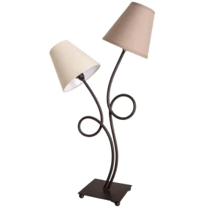 Keria Lampe De Table En Fabric Marron 16