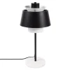 Zago Lampe De Table En Fer Noir Et Blanche Et Socle En Marbre 14