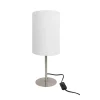 FORLIGHT Lampe De Table En Métal Argenté Et Textile Blanc 11