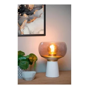 Lampea Lampe De Table En Verre Blanc 28 Cm 10