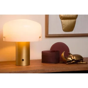 Lampea Lampe De Table En Verre Or Mat 35 Cm 15