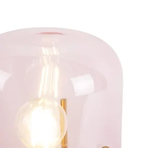 QAZQA Lampe De Table En Verre Rose 14