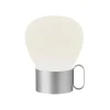 Design For The People Lampe De Table Led Portable En Métal Gris Et Abat-jour En Verre Blanc 14