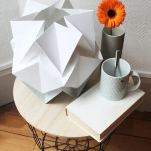 Tedzukuri Atelier Lampe De Table Origami Bicolore En Papier Taille M 14