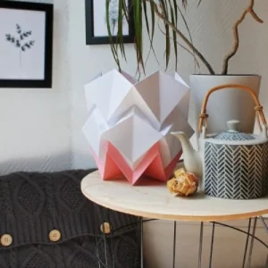 Tedzukuri Atelier Lampe De Table Origami Bicolore En Papier Taille M 10