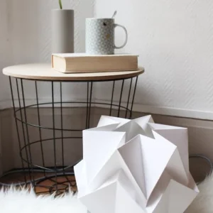 Tedzukuri Atelier Lampe De Table Origami Bicolore En Papier Taille M 10