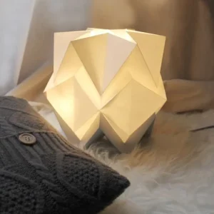 Tedzukuri Atelier Lampe De Table Origami Bicolore En Papier Taille M 16