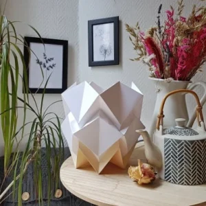 Tedzukuri Atelier Lampe De Table Origami Bicolore En Papier Taille S 10