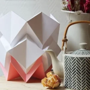 Tedzukuri Atelier Lampe De Table Origami Bicolore En Papier Taille S 10