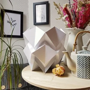 Tedzukuri Atelier Lampe De Table Origami Bicolore En Papier Taille S 12