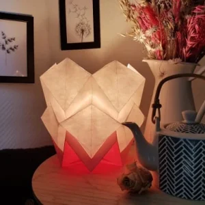 Tedzukuri Atelier Lampe De Table Origami Bicolore En Papier Taille S 14