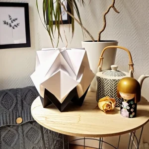 Tedzukuri Atelier Lampe De Table Origami Bicolore En Papier Taille S 10