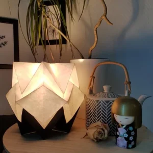 Tedzukuri Atelier Lampe De Table Origami Bicolore En Papier Taille S 12