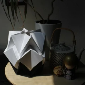 Tedzukuri Atelier Lampe De Table Origami Bicolore En Papier Taille S 14