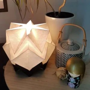 Tedzukuri Atelier Lampe De Table Origami Bicolore En Papier Taille S 16