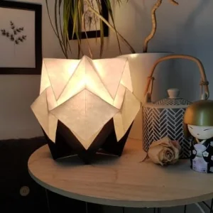 Tedzukuri Atelier Lampe De Table Origami Bicolore En Papier Taille S 18