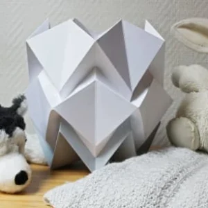 Tedzukuri Atelier Lampe De Table Origami Bicolore En Papier Taille S 14