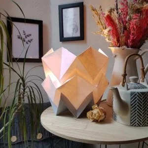 Tedzukuri Atelier Lampe De Table Origami Bicolore En Papier Taille S 18