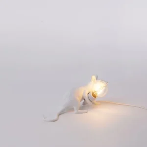 Seletti Lampe De Table Souris Couchée Résine Blanc 9