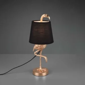 Trio Lampe Décorative Flamingo Doré Et Abat-jour Noir 6