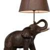 Kare Design Lampe éléphant En Polyrésine Marron Et Abat-jour En Lin 19