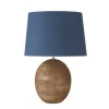 Maisons Du Monde Lampe En Bois De Manguier Et Abat-jour En Coton Bleu D43 20