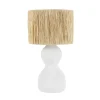 Maisons Du Monde Lampe En Céramique Blanche Abat-jour En Raphia Beige 16