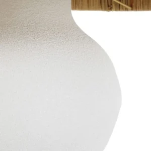 Maisons Du Monde Lampe En Céramique Blanche Abat-jour En Raphia Beige 8