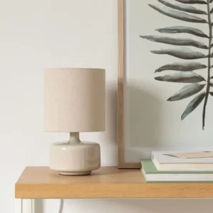 Maisons Du Monde Lampe En Céramique Gris Nuage Et Abat-jour En Coton écru 10