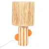 Maisons Du Monde Lampe En Céramique Orange Et Blanche Avec Abat-jour En Raphia 19