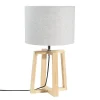 Maisons Du Monde Lampe En Hévéa Avec Abat-jour Gris 14