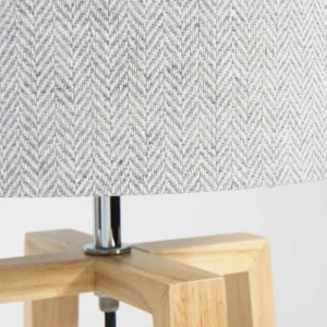 Maisons Du Monde Lampe En Hévéa Avec Abat-jour Gris 14