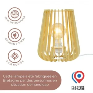 C-Création Lampe En Lamelles De Bois Naturel 14