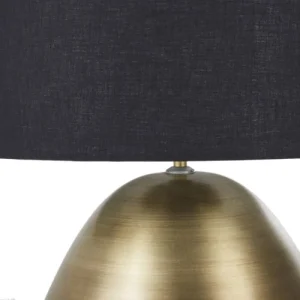 Maisons Du Monde Lampe En Métal Doré Et Abat-jour En Coton Noir D51 7